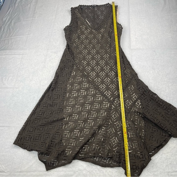 Nic + Zoe Dress Womens Small‎ Grey Taupe Crochet Lace Overlay Slip Asymmetrical - Picture 9 of 13